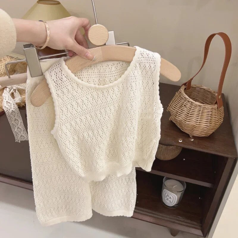 Knitted lace co ord