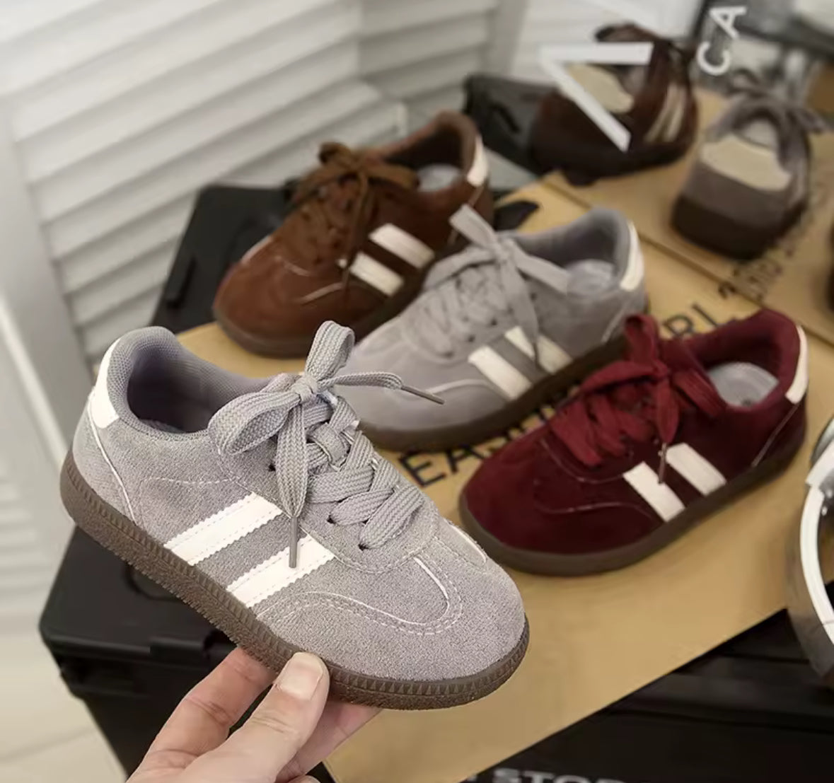 Two Stripe Slip On Trainers