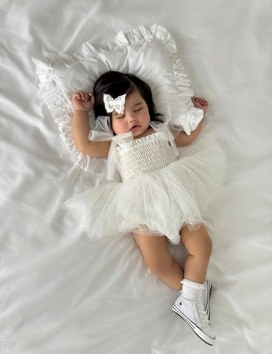WHITE  ORGANZA TUTU ROMPER