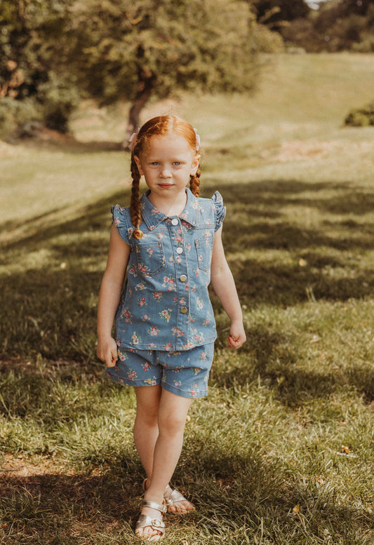 Denim Floral Set