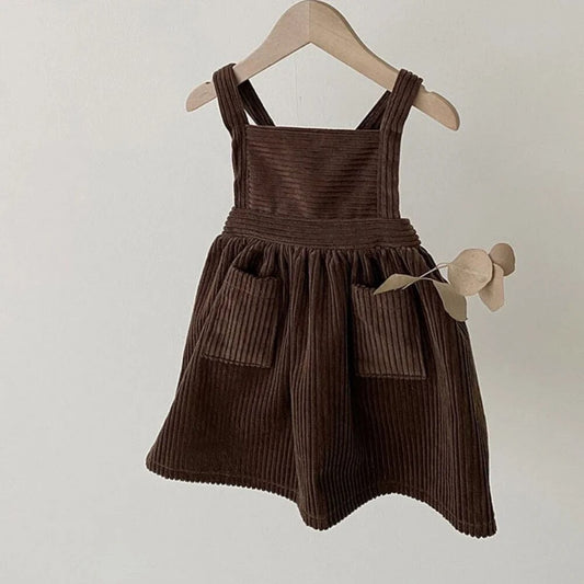 Brown Corduroy overall dress