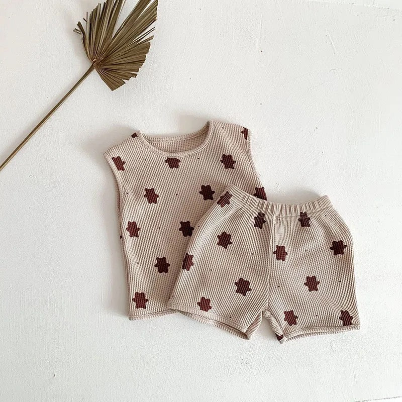 BEAR SLEEVELESS WAFFLE SET