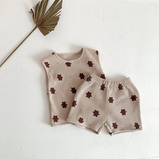 BEAR SLEEVELESS WAFFLE SET