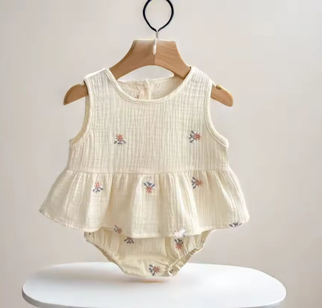 Sleeveless Peplum Romper