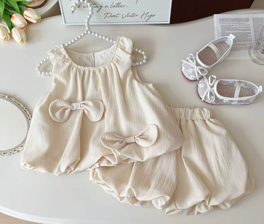 PEARL BOW TOP & SHORTS