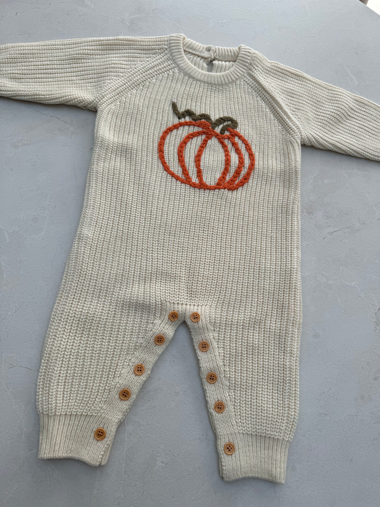 Pumpkin Knit Onesie