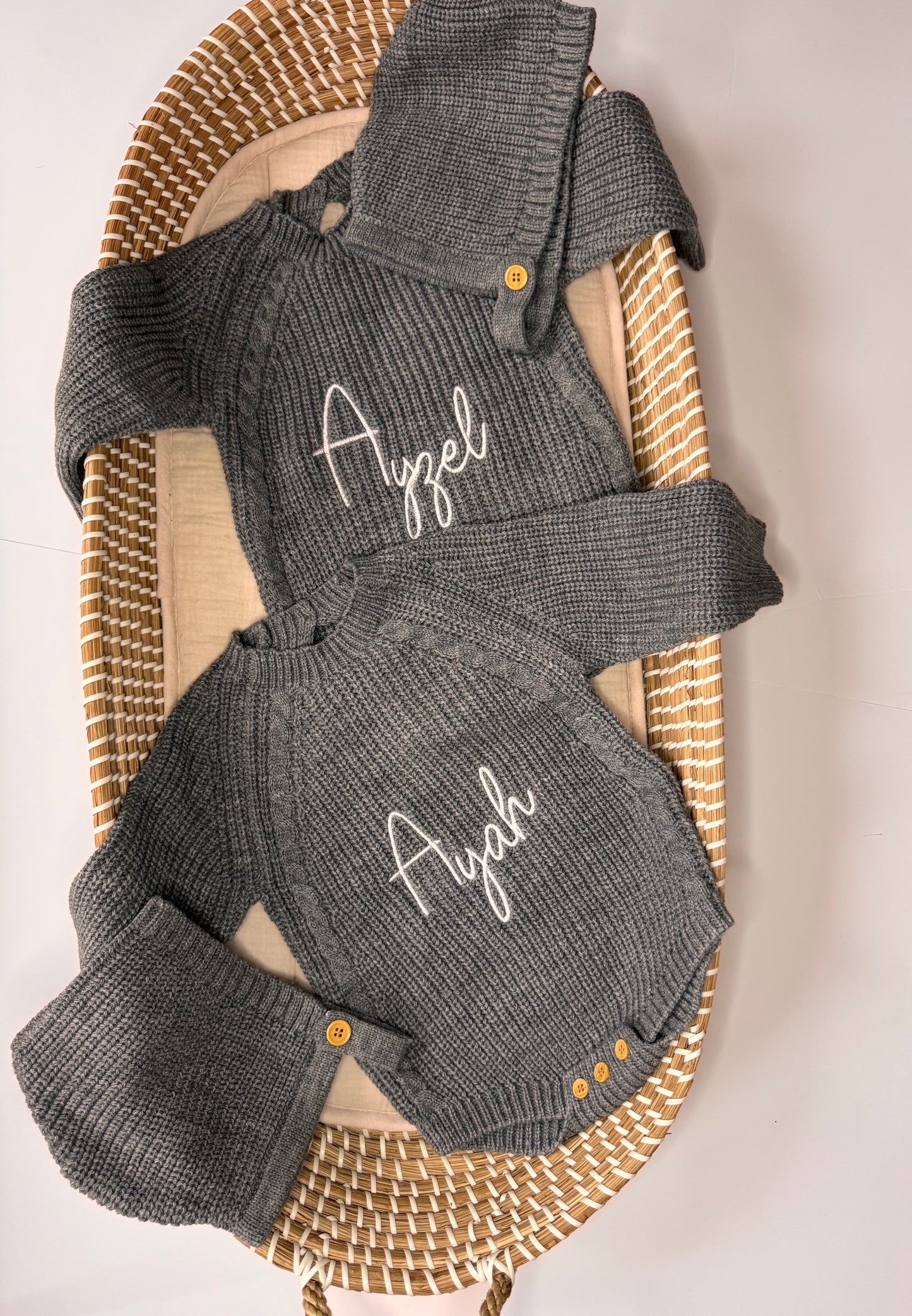 Knit Romper & Bonnet Set