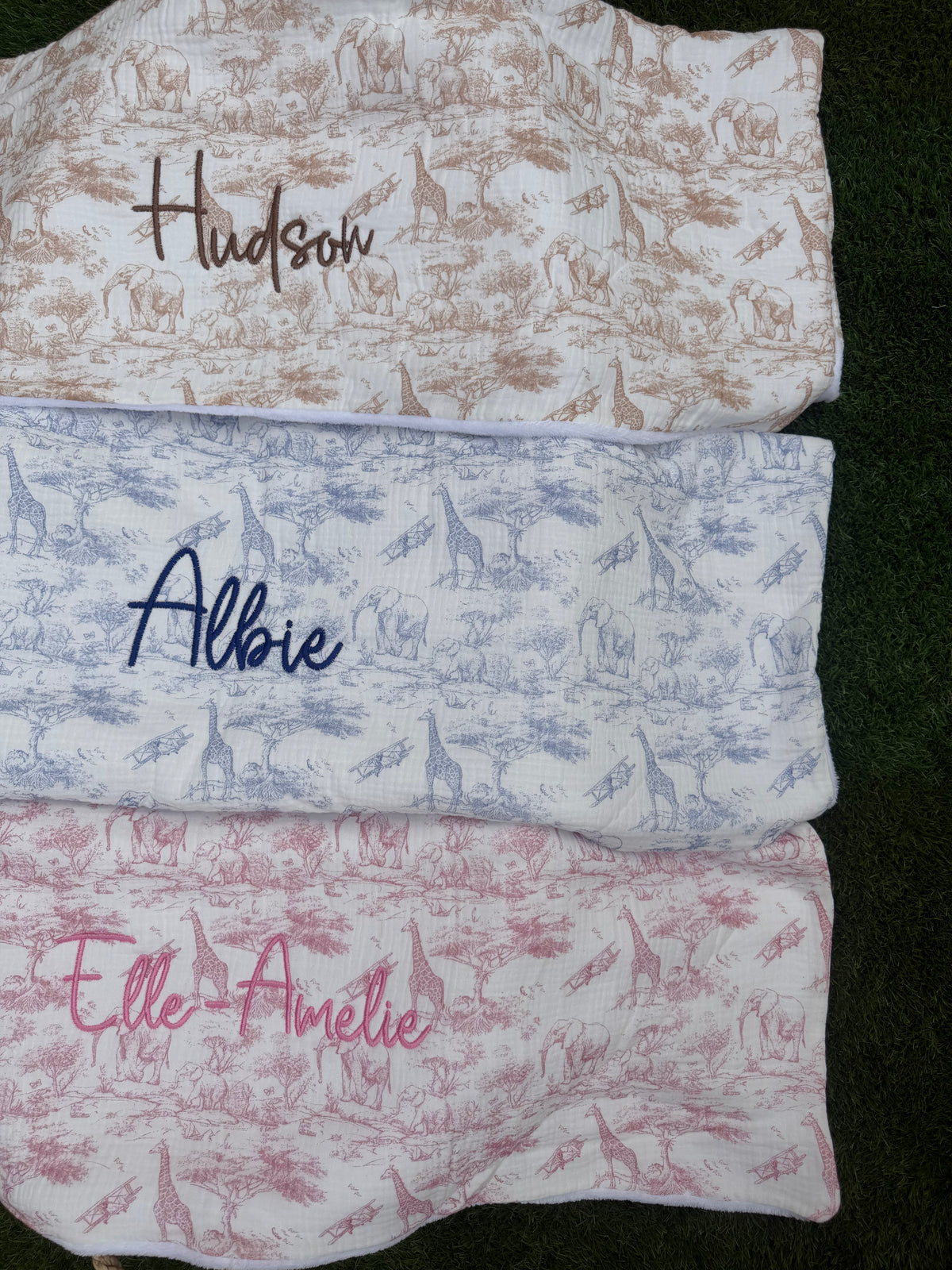 Personalised Safari Print Blankets