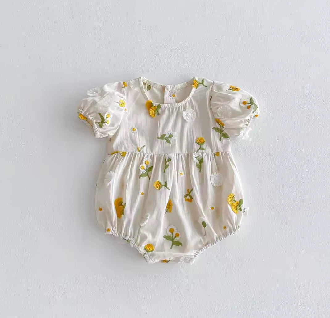 Floral Embroidered Romper