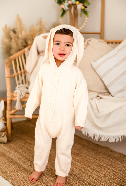 Knit Bunny Onesie Cream
