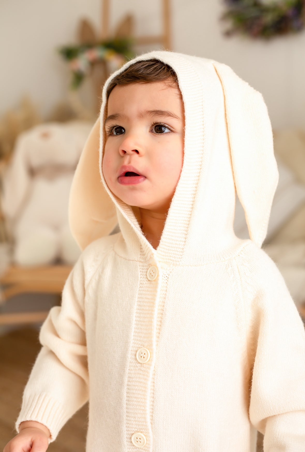 Knit Bunny Onesie Cream