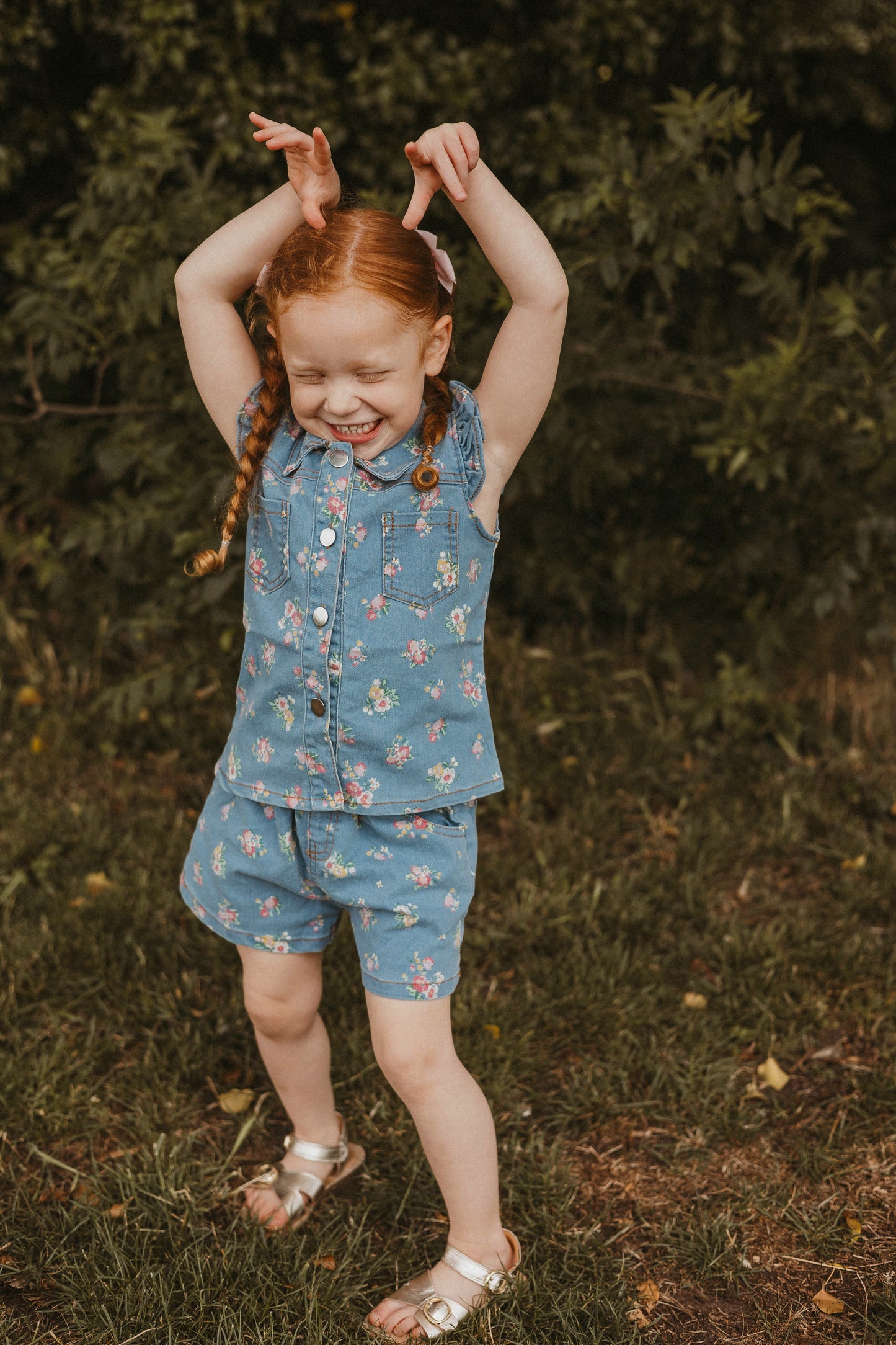 Denim Floral Set