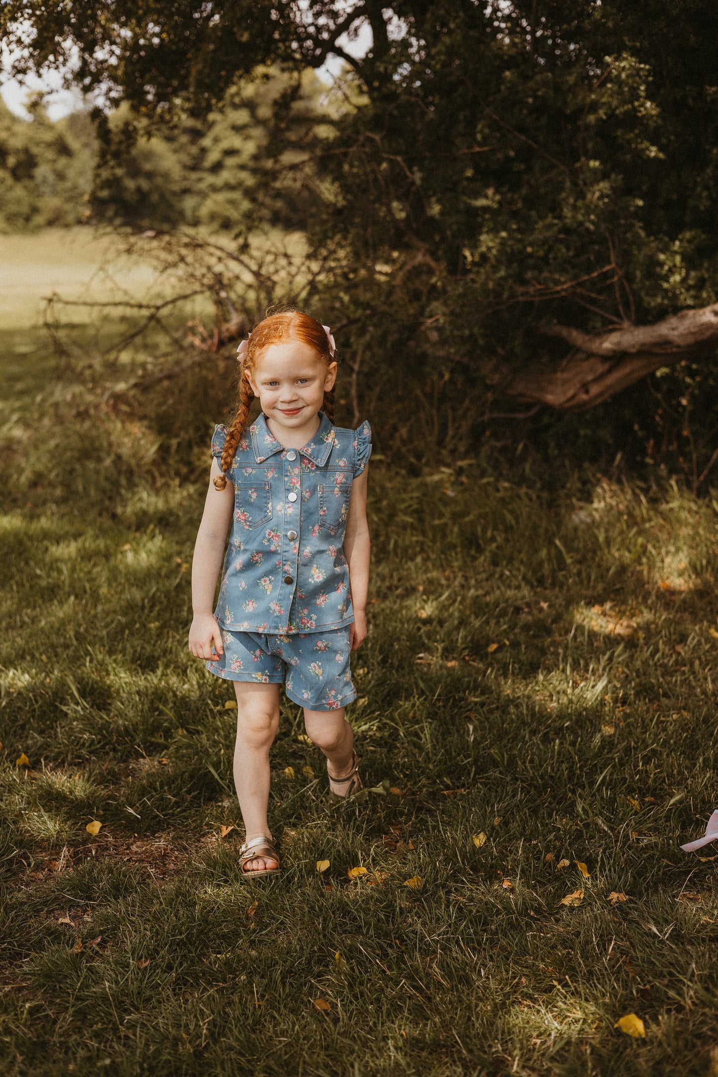 Denim Floral Set