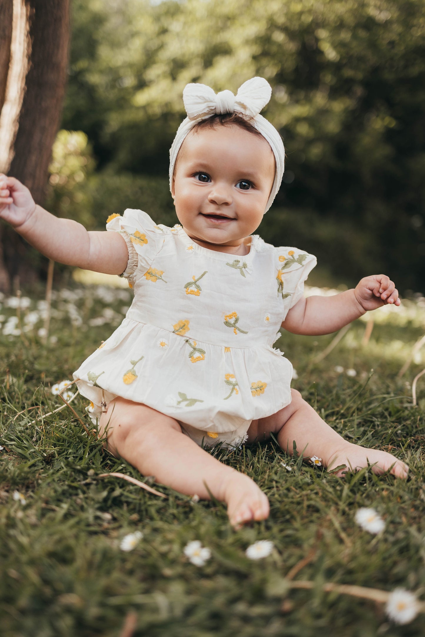 Floral Embroidered Romper
