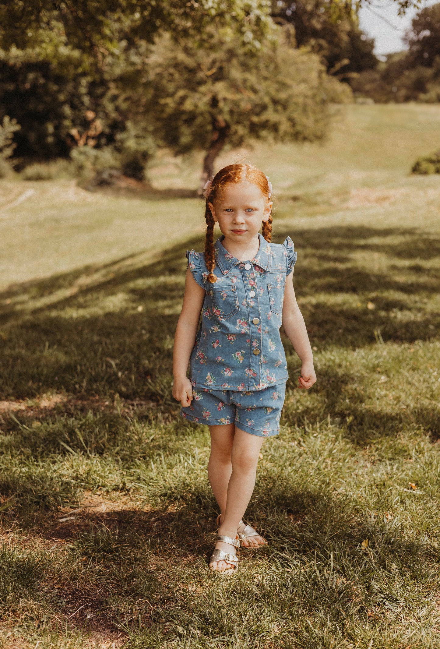 Denim Floral Set