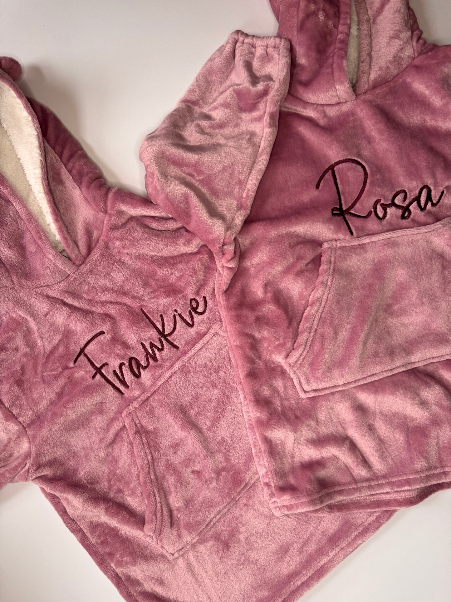 Personalised Plush Oversized Oodie Dusky Pink