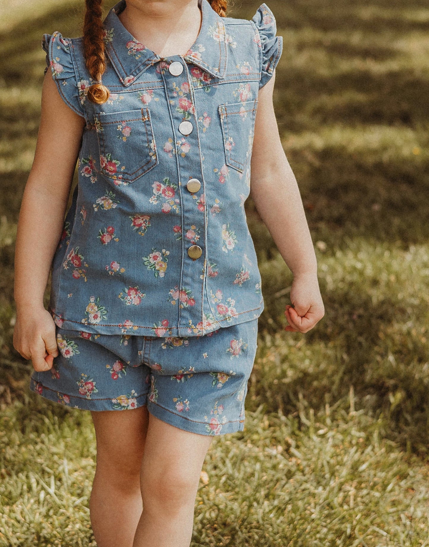 Denim Floral Set