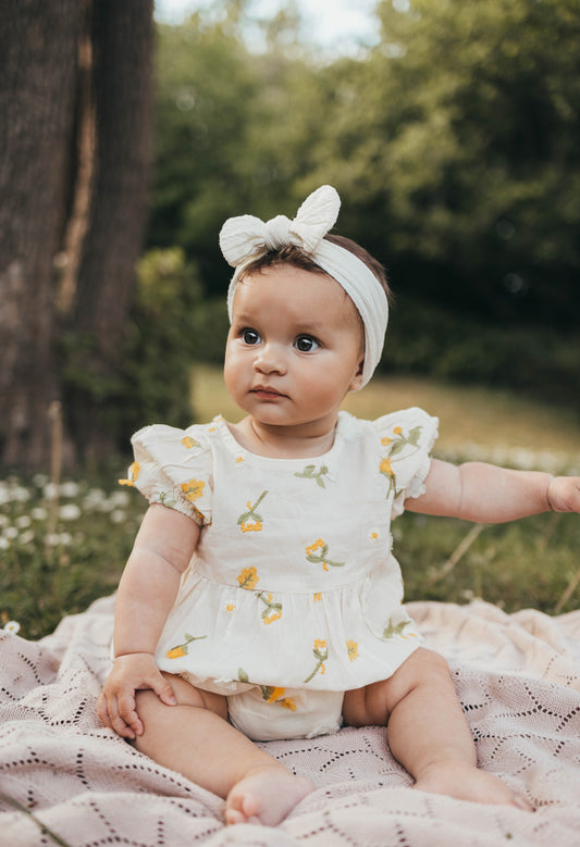 Floral Embroidered Romper