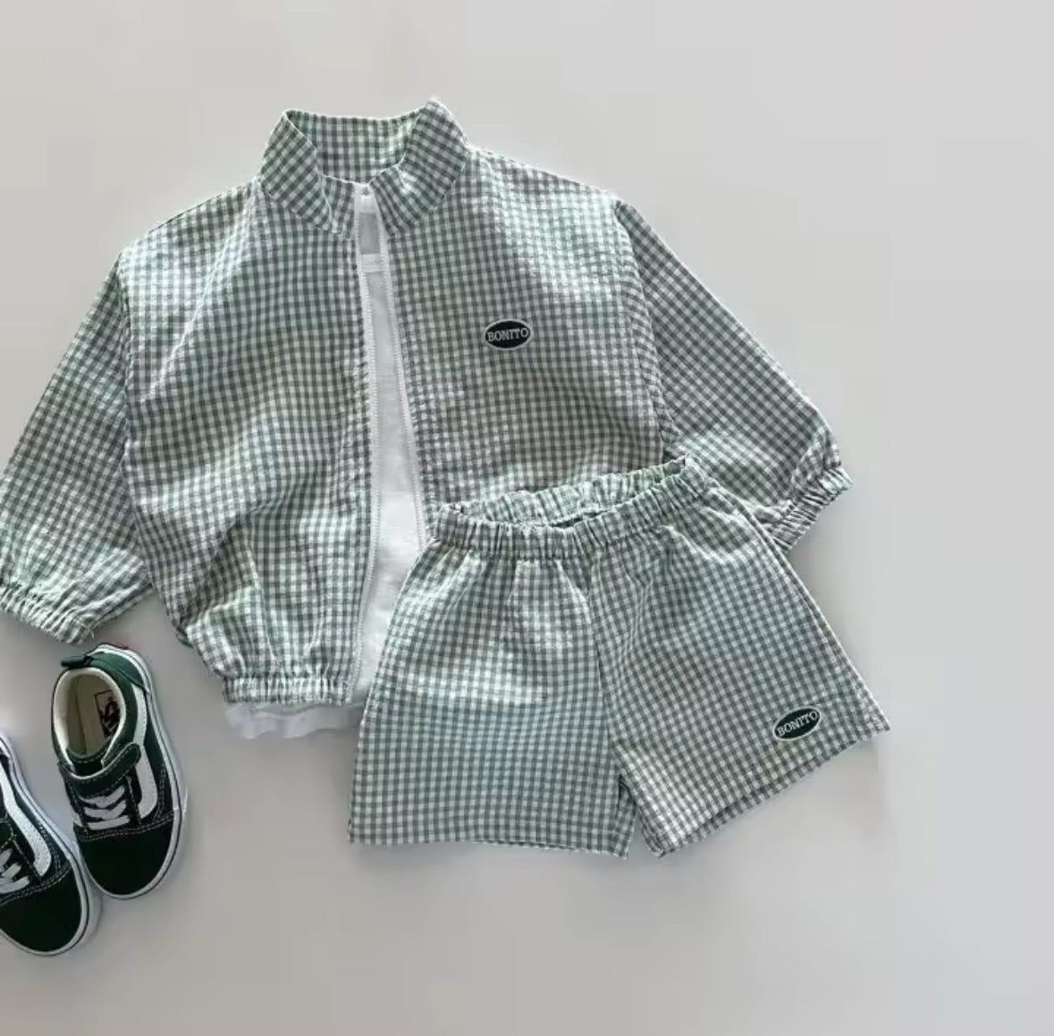 Plaid Summer Shorts Set