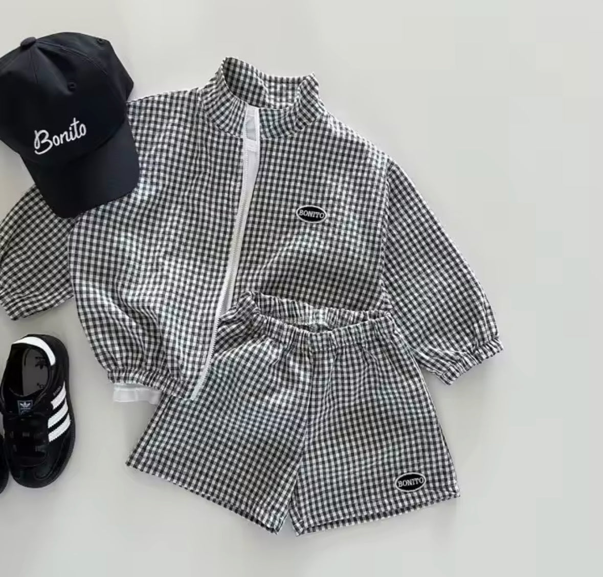Plaid Summer Shorts Set