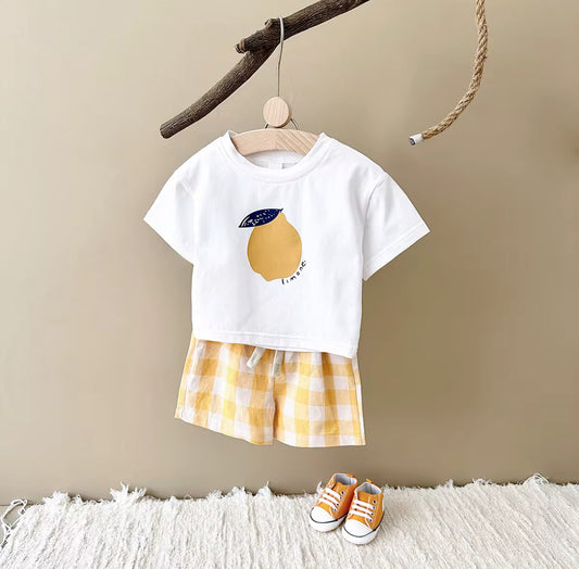 Lemon Tee & Check shorts
