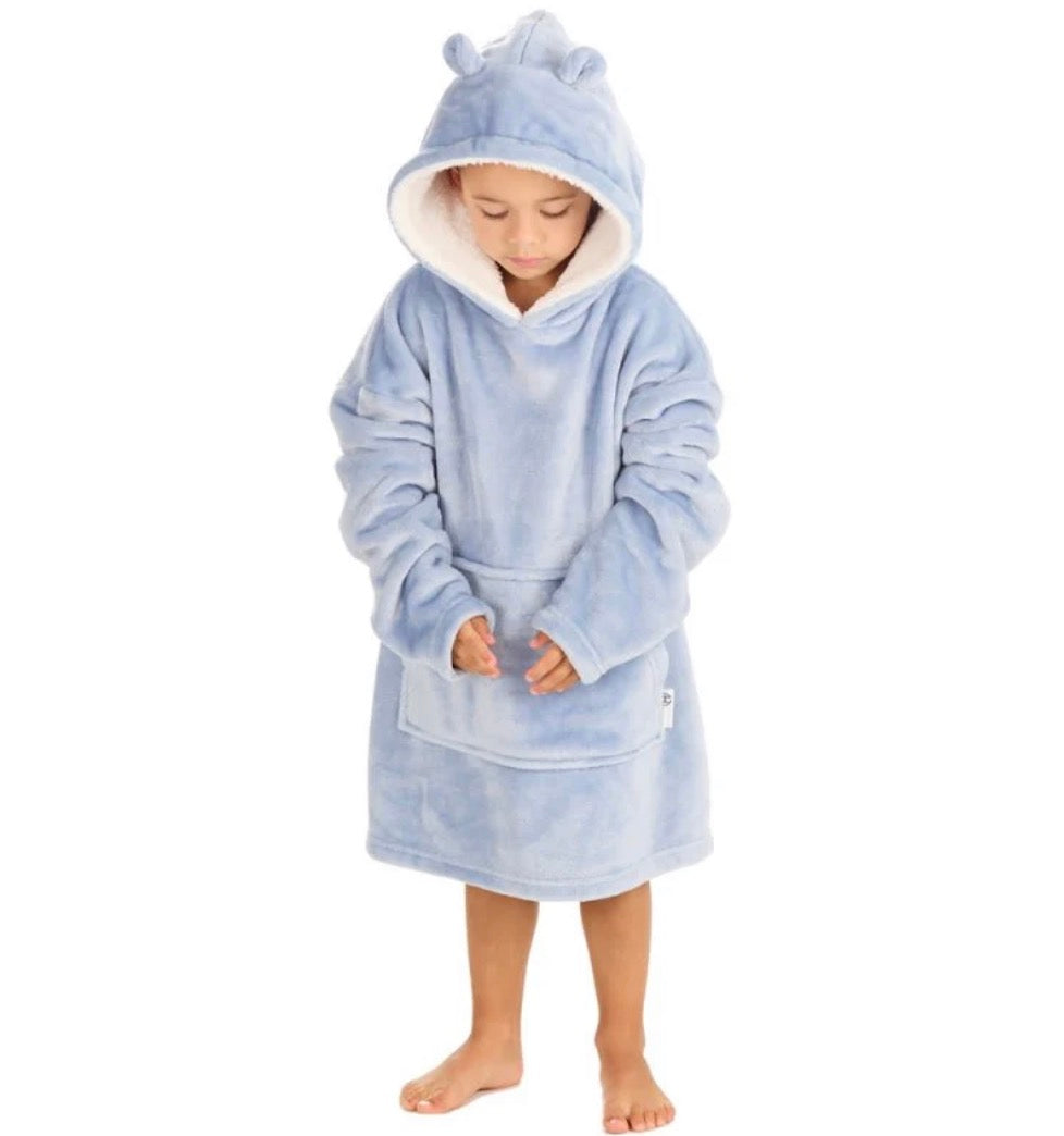 Personalised Plush Oversized Oodie Dusky Blue