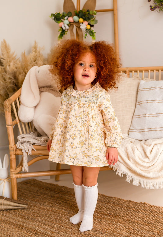 Floral Yellow Romper Dress