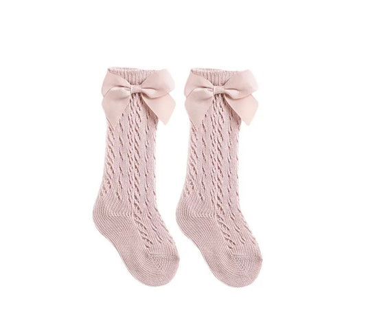 Dusty pink Bow socks